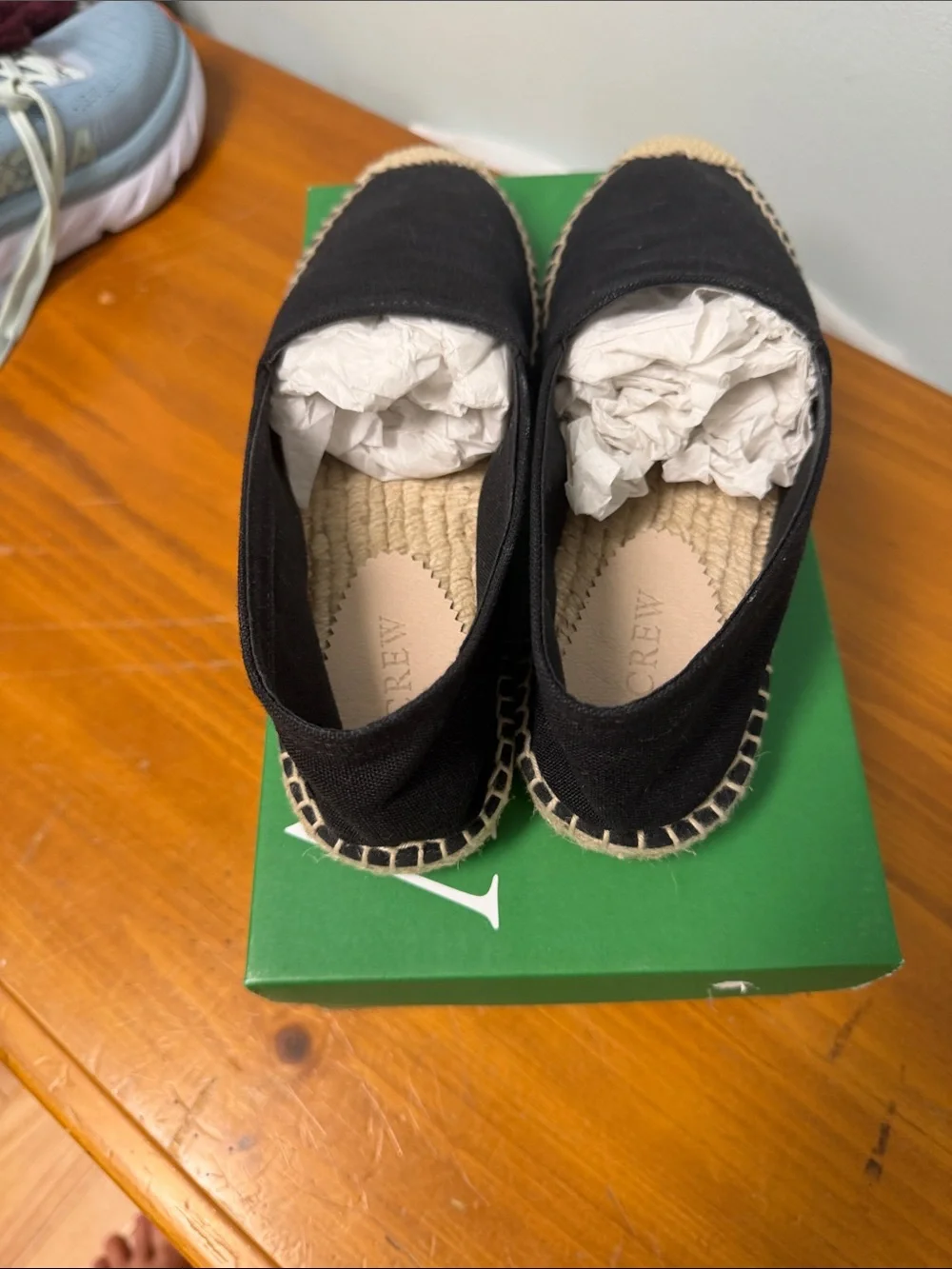 J. Crew Black Canvas Espadrilles with Braided Jute Trim